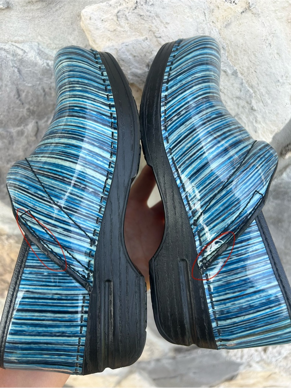 Dansko XP Clogs Size 37 (US 6.5-7) Blue Slip On Comfort Shoes Removable Insoles - Picture 7 of 9
